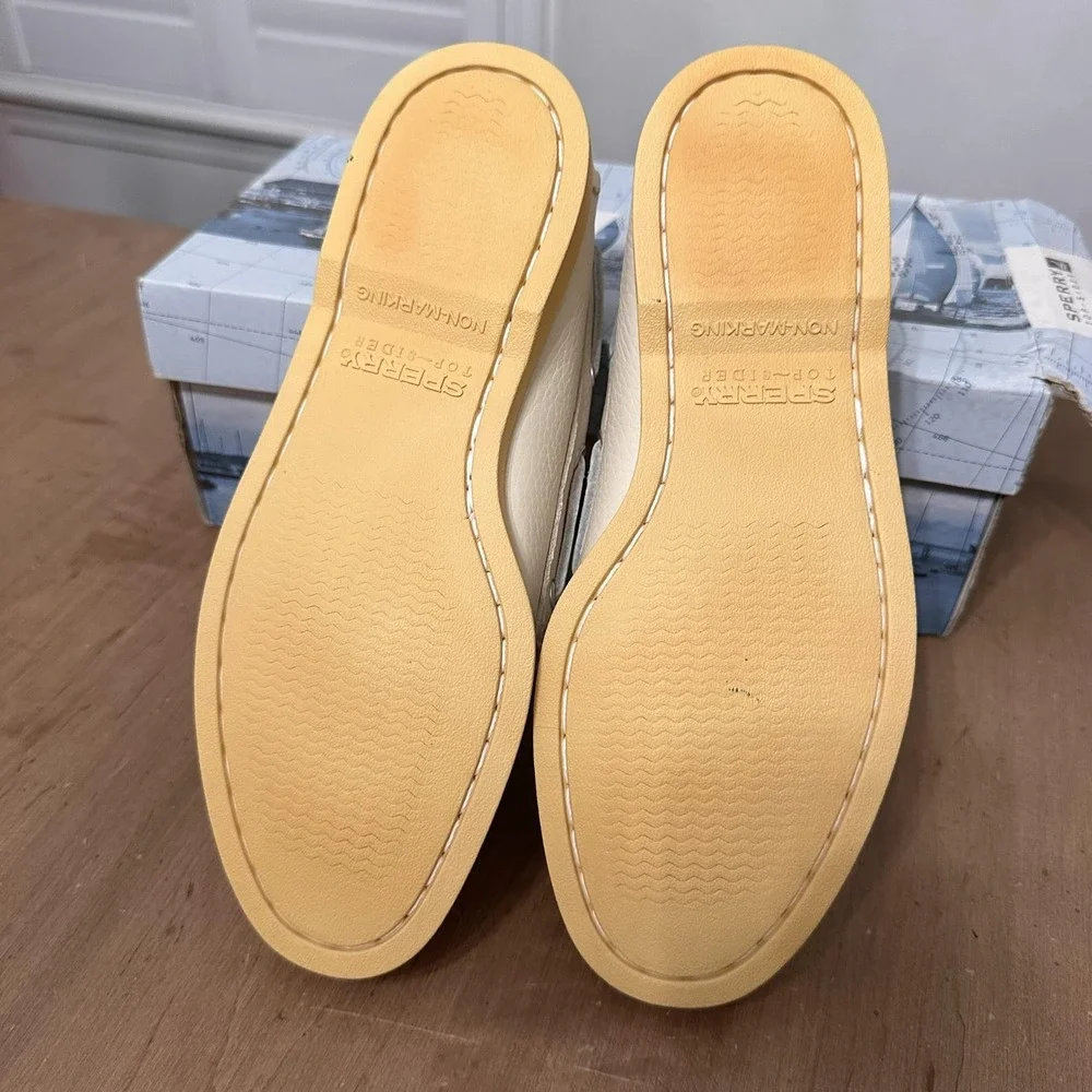 Sperry Top-Sider A/O Ice Boat Shoes Mens Size 6 Off White Leather Non-Marking